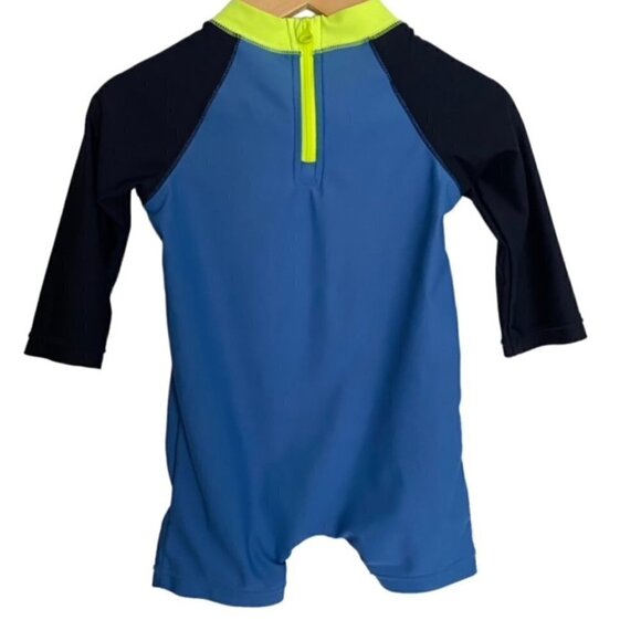Baby Gap One Piece Blue Turtle Rash Guard 6-12 Months - Picture 3 of 6